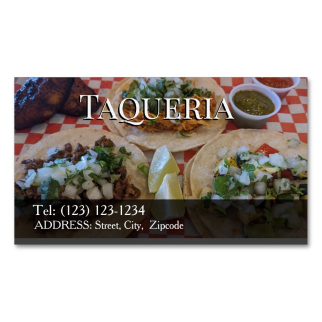 carne asada business card magnet (Front)