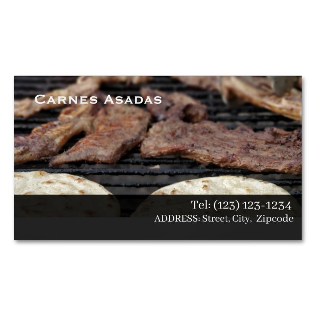 carne asada business card magnet (Front)