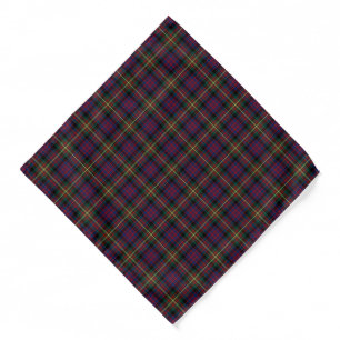 Carnegie Clan Tartan Dark Blue and Red Plaid Bandana