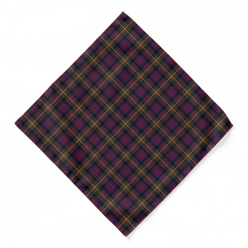 Carnegie Clan Tartan Dark Blue and Red Plaid Bandana