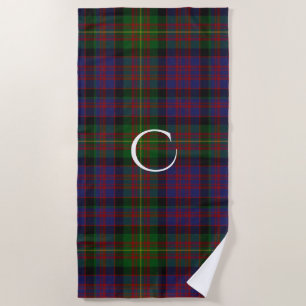 Carnegie Clan Tartan Plaid Monogram Beach Towel