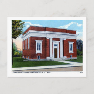 Carnegie Library, Hendersonville NC Vintage Postcard
