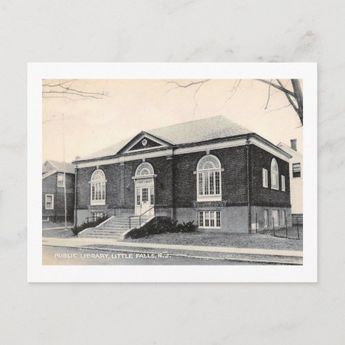 Carnegie Library Little Falls New Jersey Vintage Postcard