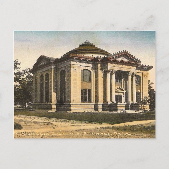 Carnegie Library, Shawnee, Oklahoma, Vintage Postcard (Front)