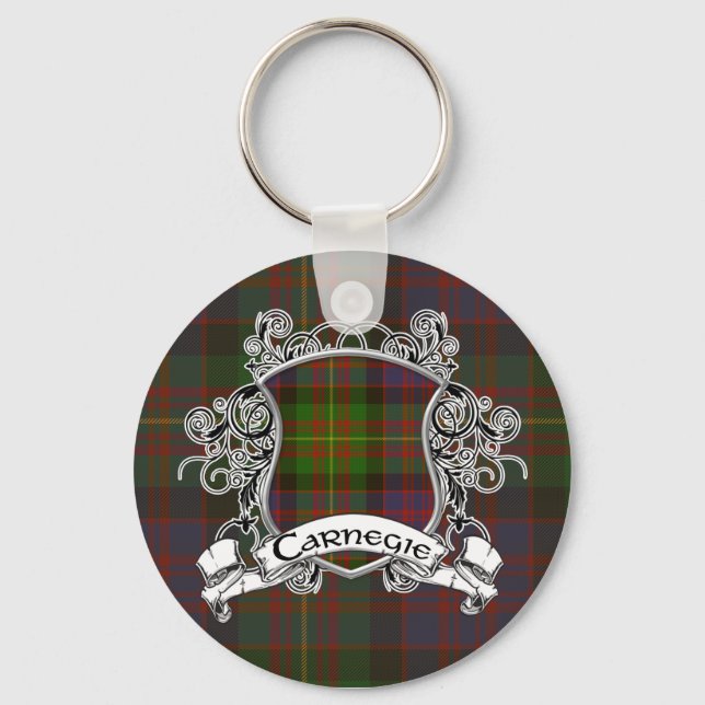 Carnegie Tartan Shield Keychain (Front)