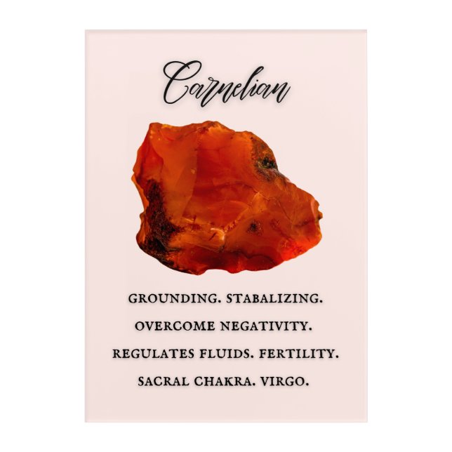 Carnelian Crystal Information Wall Decor (Front)