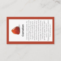 Carnelian Crystal Meaning Jewelry Display Card