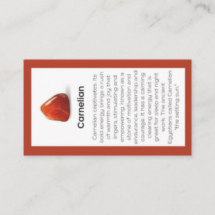 Carnelian Crystal Meaning Jewelry Display Card 