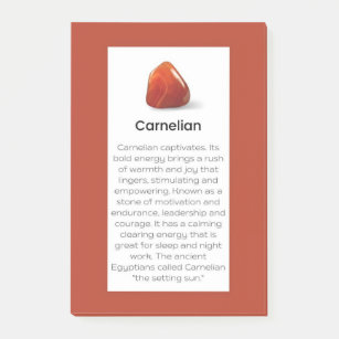 Carnelian Crystal Meaning Jewelry Display Card Post-it Notes