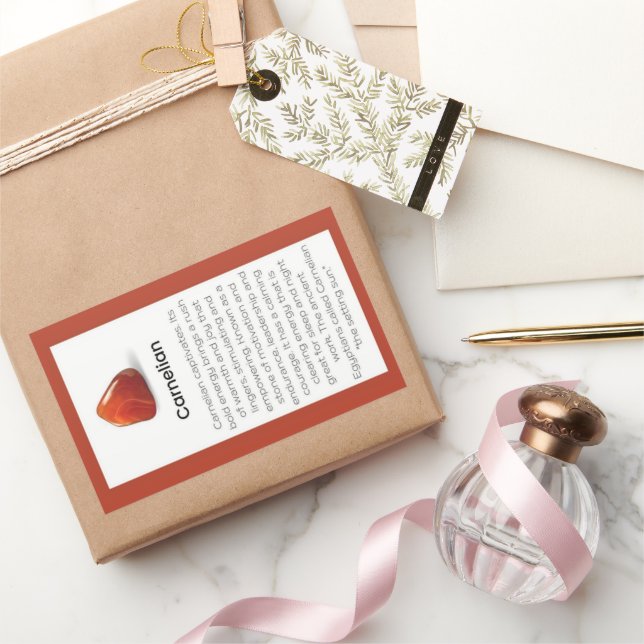 Carnelian Crystal Meaning Jewelry Package Label  (Gifting)
