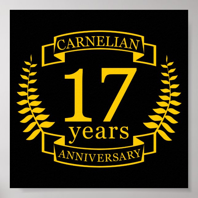 Carnelian Gemstone wedding anniversary 17 years Poster (Front)