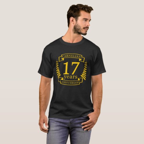 Carnelian Gemstone wedding anniversary 17 years T_Shirt