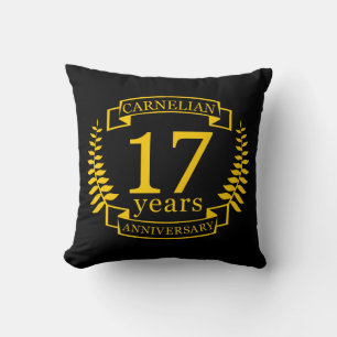 Carnelian Gemstone wedding anniversary 17 years Throw Pillow