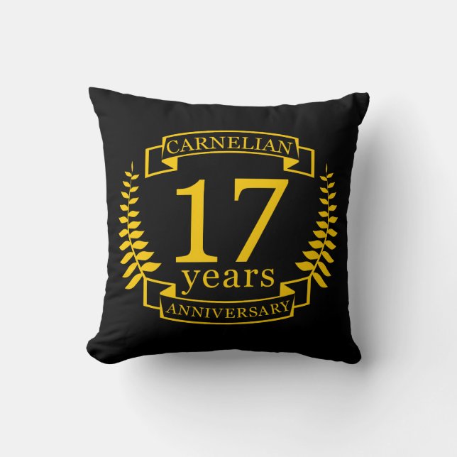 Carnelian Gemstone wedding anniversary 17 years Throw Pillow (Front)