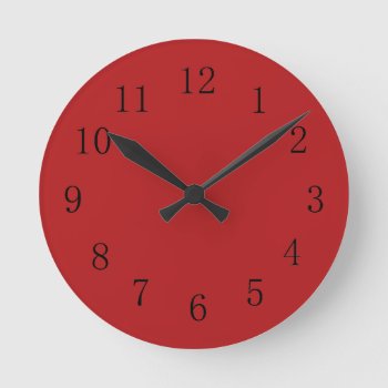Carnelian Red Kitchen Wall Clock by Red_Clocks at Zazzle