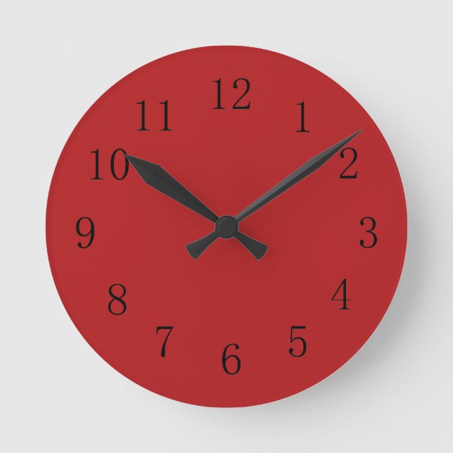 Carnelian Red Kitchen Wall Clock (Front)