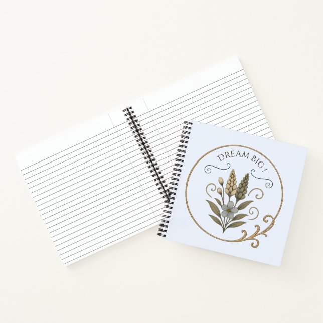 Carnet de note, floral, élégant, Dream big. Notebook (Inside)