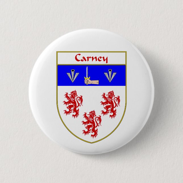 Carney Coat of Arms/Family Crest Button (Front)