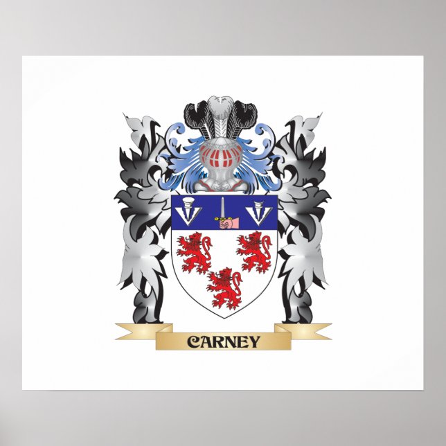 Carney Coat of Arms - Family Crest Poster (Front)
