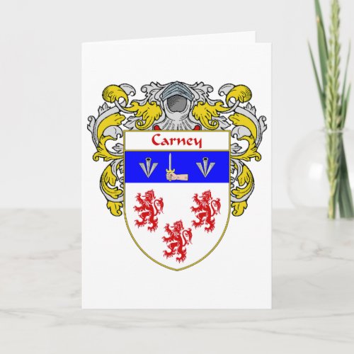 Carney Coat of Arms Mantled Holiday Card