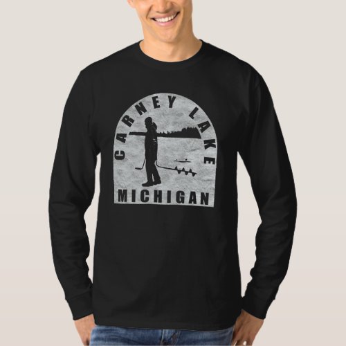 Carney Lake Ice Fishing Michigan T_Shirt