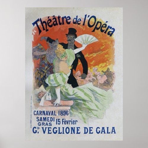 Carnival 1896 French Vintage Opera Poster