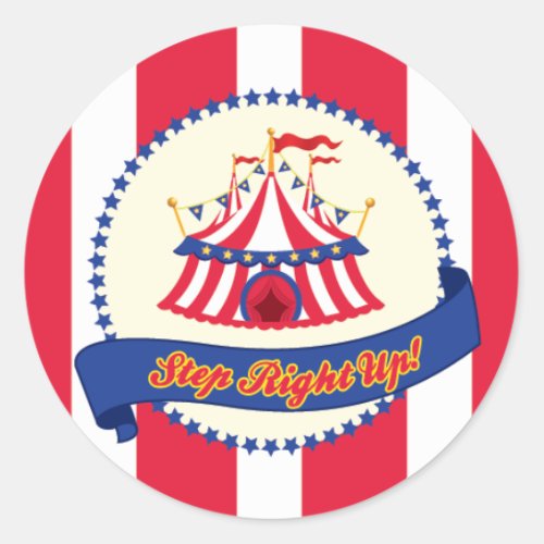 Carnival and Circus Party Classic Round Sticker