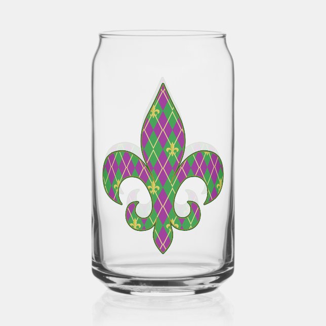 Carnival Argyle Can Glass (Front)