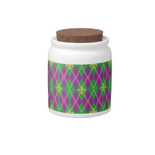 Carnival Argyle Candy Jar