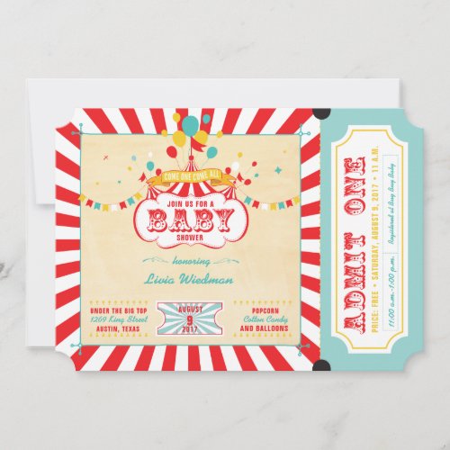 Carnival Baby Shower Invitations