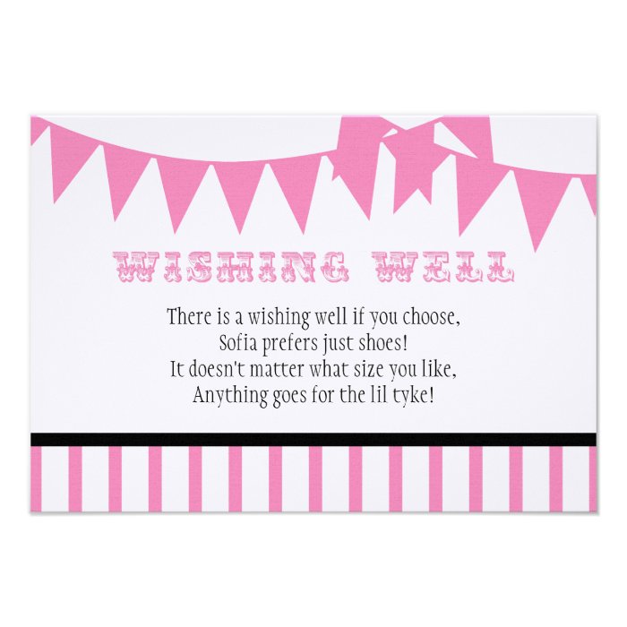 Carnival Baby Shower Wishing Well Card Personalized Announcements