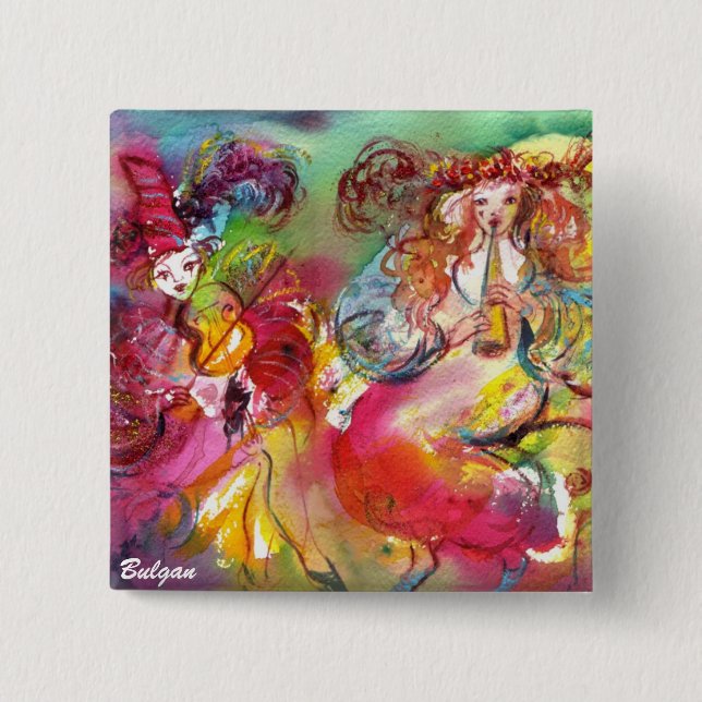 CARNIVAL BALLET / Venetian Masquerade,Dance,Music Pinback Button (Front)