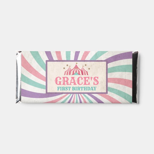 Carnival Banner, Carnival Circus Banner Hershey Bar Favors (Front)