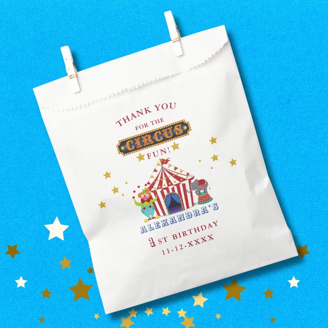 Carnival Big Top Come All Circus 1st Birthday Favor Bag (Creator Uploaded)