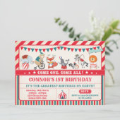 Carnival Birthday Circus Animals Party Invite (Standing Front)