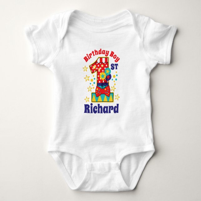 Carnival Birthday First Birthday  First Birthday   Baby Bodysuit (Front)