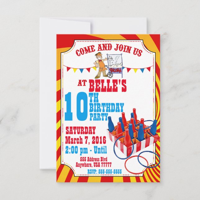 Carnival Birthday Invitation (Front)