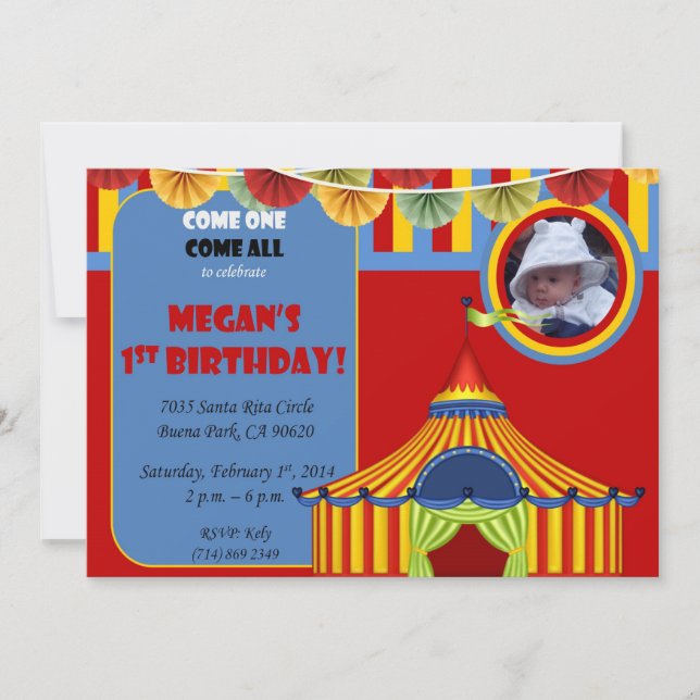 Carnival Birthday Invitation (Front)