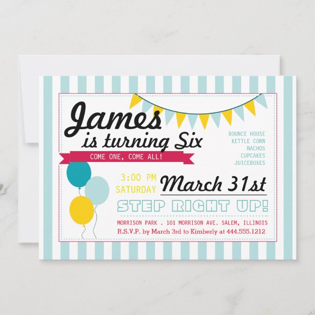 Carnival Birthday Invitation (Front)