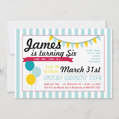 Carnival Birthday Invitation