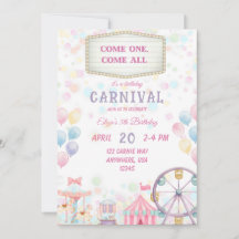 Carnival Birthday Invitation