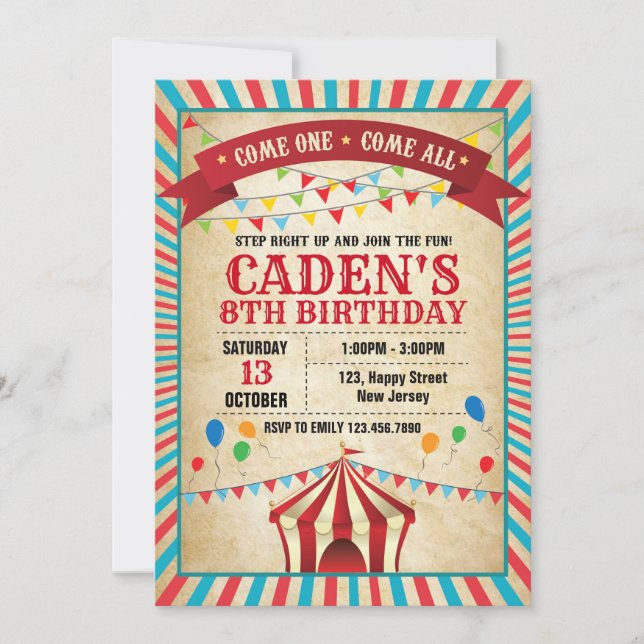 Carnival Birthday Invitation (Front)