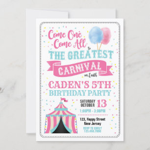 Carnival Birthday Invitation