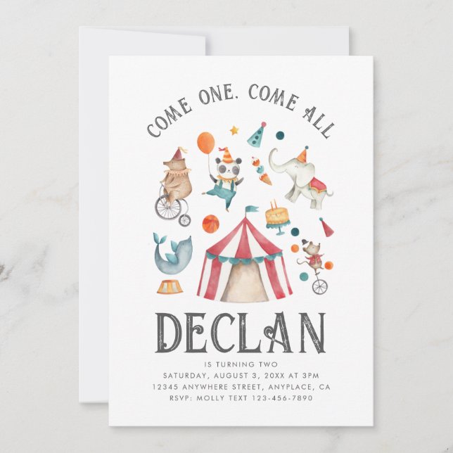 Carnival Birthday Invitation | Circus Birthday  (Front)