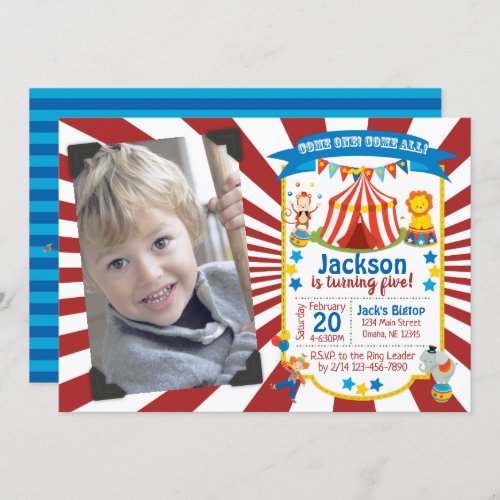 Carnival Birthday Invitation Circus Party Invite