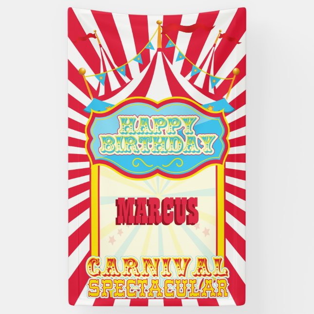 Carnival Birthday Party Banner (Vertical)