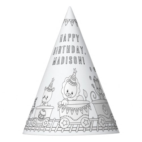 Carnival Birthday Party _ Color Your Own Party Hat