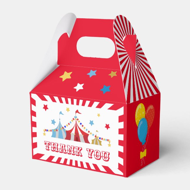Carnival Birthday Party Favor Box (Front Side)
