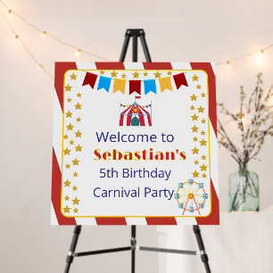 Carnival Birthday Party Foam Poster Welcome Sign