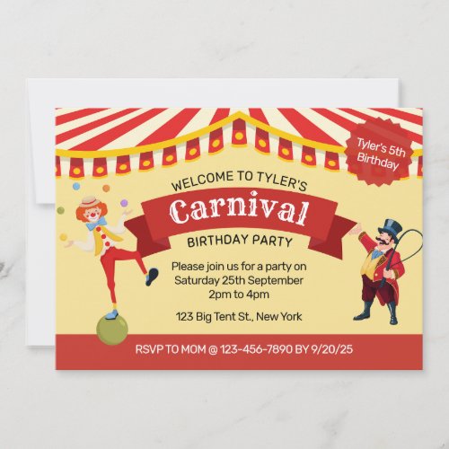 Carnival Birthday Party Invitation